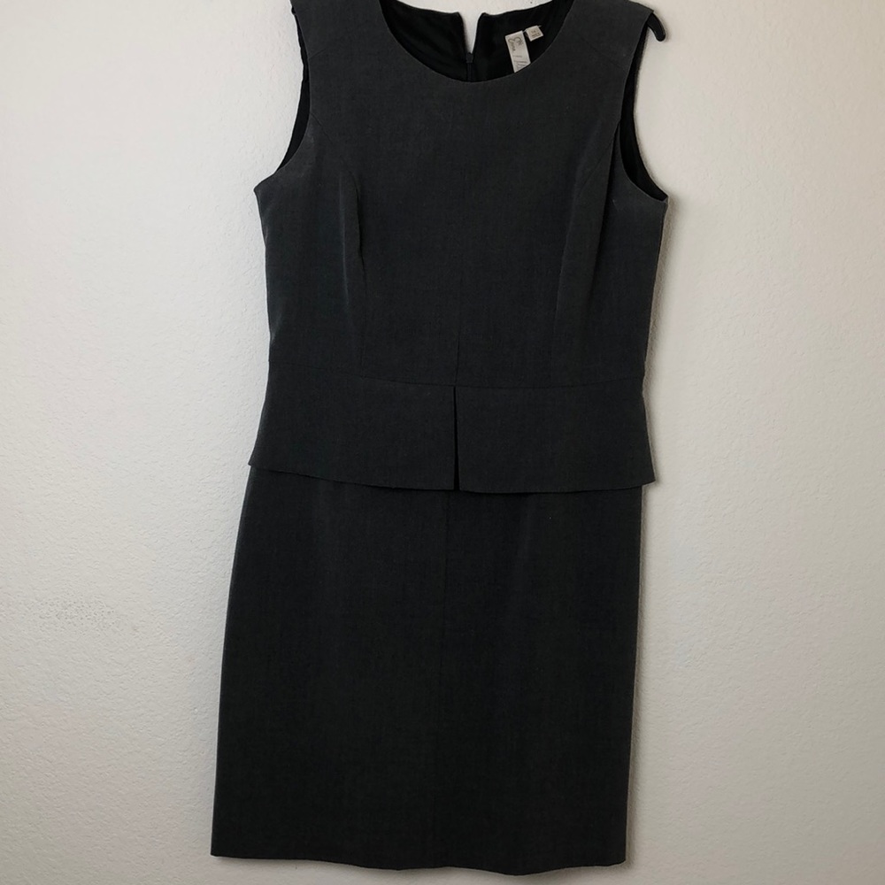 Grey Peplum Dress by Emma & Michelle